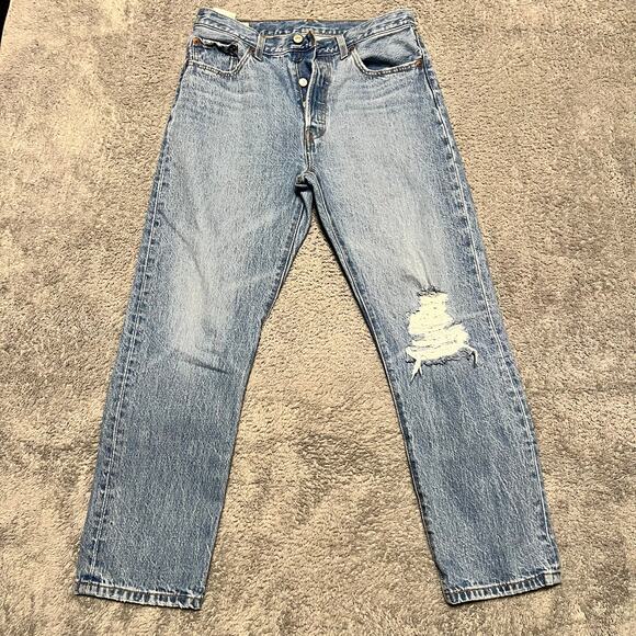 Levi’s 501 Jeans Womens 29 Premium Button Fly High Rise Ankle - Picture 1 of 12